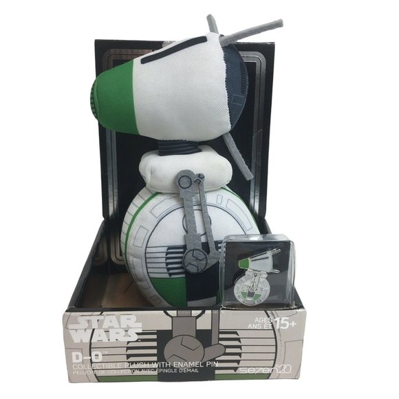 Disney Star Wars D-O Stylized 7" Droid Plush With Enamel Pin Collectible D-0 New - Picture 1 of 12